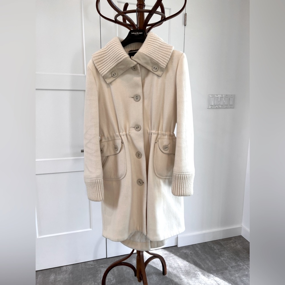 Mackage wool coat, made in Canada. Cream colour; excellent condition.